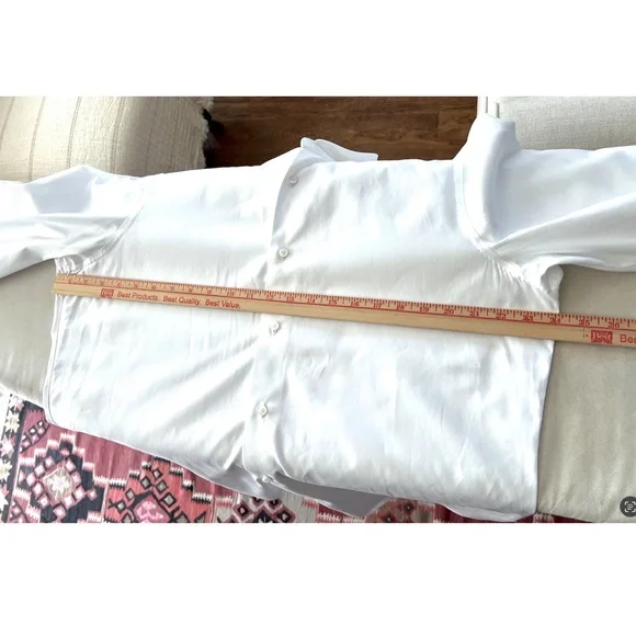 ISAIA Classic 100% Cotton White Dress Shirt - 17/43 - Picture 7 of 9